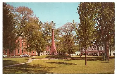 Public Square Milan Ohio OH Postcard C1987 Civil War Monument Chrome • $3.25