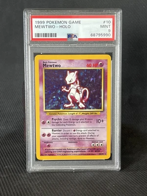 $126 • Buy PSA 9 MINT - 1999 Pokémon Game Mewtwo - Holo - Base Set Unlimited
