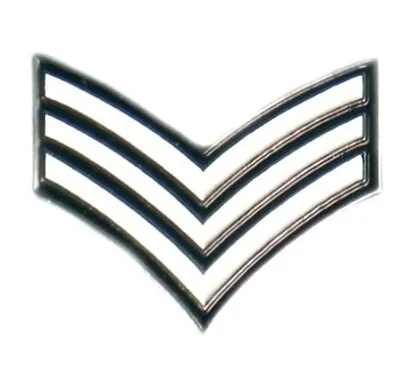 Military Sergeant Stripes Metal Enamel Pin Badge Police Force Army • £2.94