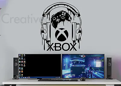 £6.95 • Buy Gaming Wall Sticker XB Melting Headphone Decals Murals XB Logo Gaming Stickers 