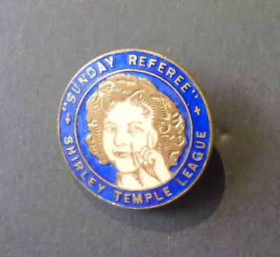 Vintage  Pin Badge -   Sunday Referee   - Shirley Temple League • $18.66