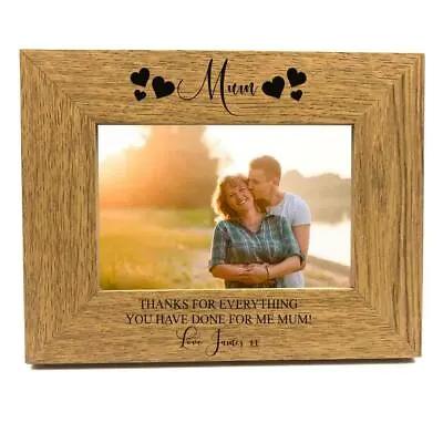 Personalised Engraved Mum Photo Frame Mothers Day Or Christmas Gift FW401 • £13.99