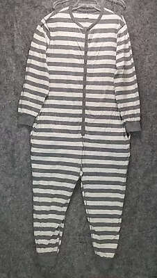 Goodfellow & Co Men Pajamas X-Large Gray Stripe Jumpsuit One Piece Unisex Adult • $19.99
