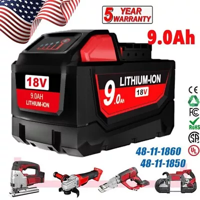 For Milwaukee For M18 9.0 AH 18V Lithium Extended Capacity Battery 48-11-1890 US • $32.98