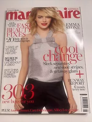 Marie Claire Australia Women's Fashion Magazine August 2015 Emma Stone Cover • $21