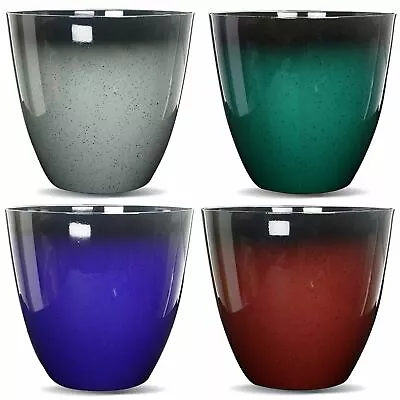 Gr8 Garden Large Round Glazed Effect Egg Cup Planter Patio Flower Plant Pot Tub • £13.99