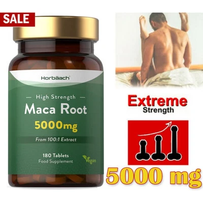 £9.40 • Buy MACA ROOT HIGH STRENGTH EXTRACT CAPSULES 5000mg 180 VEGAN 3 MONTH SUPPLY