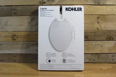 Kohler Layne Elongated Toliet Seat Quiet Close Quick Release White • $25.99