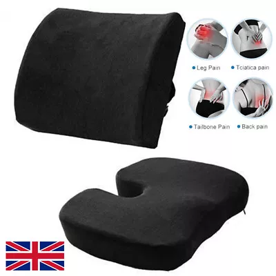 2X Car Back Support Seat Cushion Gamming Chair Memory Foam Pain Relief Pillow • £13.99