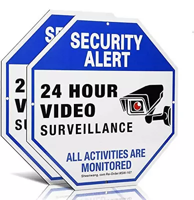 2-Pack Security Camera Sign Video Surveillance Signs Outdoor UV Printed 40 Mil • $14.99