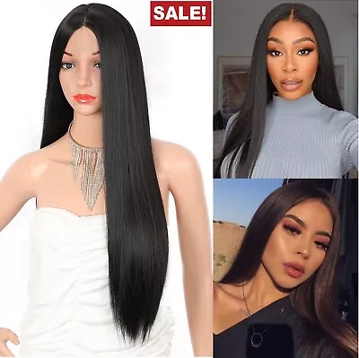 USA Black Long Straight Hair Wigs Party Pop Daily Fashion Womens Ladies Full Wig • $14.99