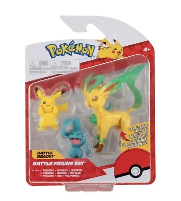 £12.99 • Buy Pokemon Battle Figure Set 3 Pack  Pikachu, Wynaut & Leafeon