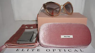 MIU MIU Sunglasses New Matte Pink Grey Gradation MU04QS TV14K0 55 140 • $137.59