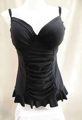 Resort 50s Siren Style Un'wired/pad Top Swimming Costume Label 34DD Suit Size 10 • £19.99