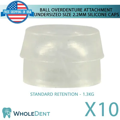 10x Standard Clear Silicone Cap Ø2.2mm Ball Attachment Abut Ment Dental Im Plant • $59