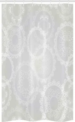 Grey White Stall Shower Curtain Romantic Bridal Lace • £17.99