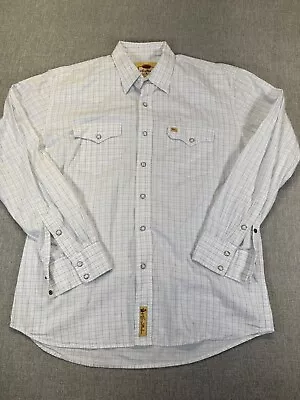 Larry Mahan Cowboy Collection Mens Western Shirt Pearl Snaps L Check Long Sleeve • $20.93