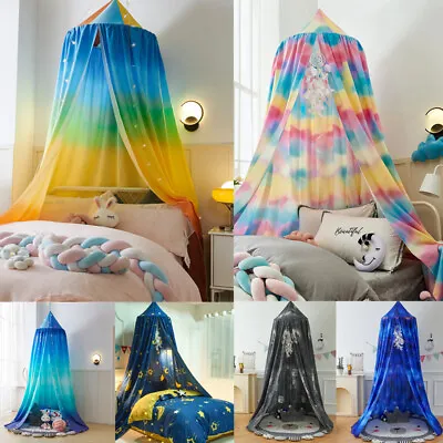 Rainbow Color Kids Canopy Mosquito Net Bedcover Baby Bed Room Dome Tent Bedding • $67.99