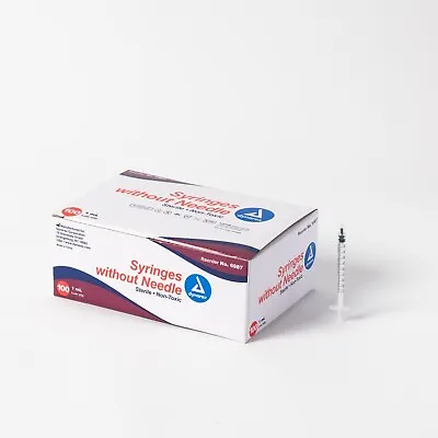 Box Of 100 1cc Syringe Without Needles Sterile Individual Wrapped Luer Slip 6987 • $18.75