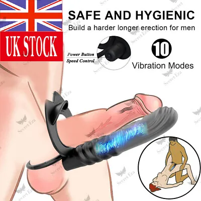 $19.69 • Buy Strapon Dildo Double Cock Penis Ring Vibrator Anal Plug Penetration Men-Sex-Toys