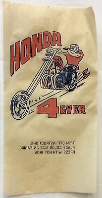 Original Vintage Honda Motorcycle Chopper Biker Iron On Transfer • $5