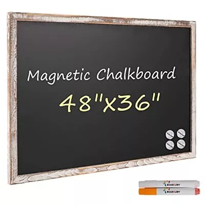 Magnetic Chalkboard Black Board 48 X 36 Extra Large Chalk Board Blackboard For • $131.35