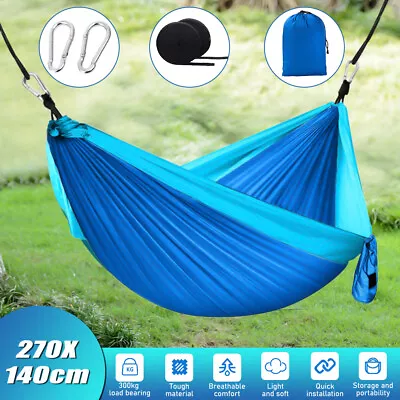 2 Person Double Camping Hammock Chair Bed Outdoor Hanging Swing Sleeping Garden • $12.99