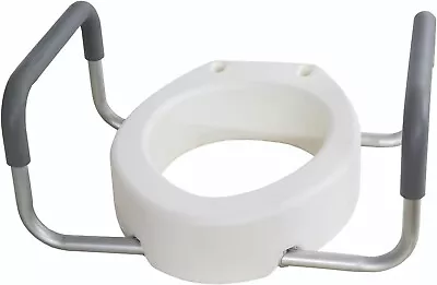 Raised Elevated Toilet Seat Riser For An Elongated Toilet With Padded Aluminum A • $48.49