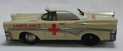 Vintage Tin Friction Ford Fairlane Ambulance Toy Car Japan • $9