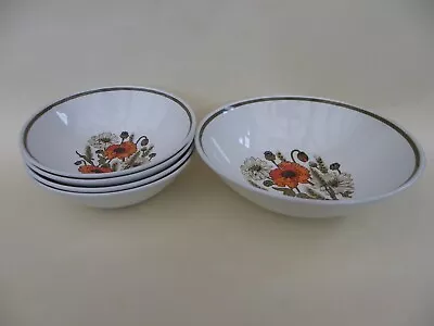£19.99 • Buy J&G Meakin Vintage Ironstone  Poppy  8.25  Serving Bowl & 6.5  Bowls Set Of 4.