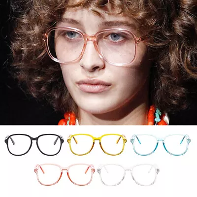 Large Oversized Retro Vintage Classic Clear Transparent Glasses Frame HD Lens • $7.60