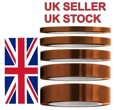 Kapton Polyimide Tape Heat Resistant Adhesive Insulation 5 - 100mm Wide 33M Long • £3.79