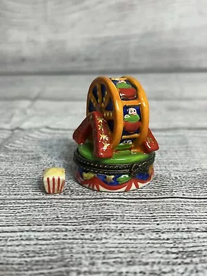 Vintage PHB Ferris Wheel Hinged Trinket Box With Popcorn Charm • $24.99