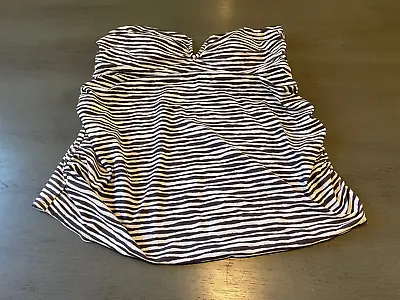 Gray White Strapless LIZ LANGE MATERNITY   Swimsuit Top TANKINI Size Large • $0.99
