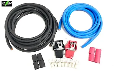 Military Style Battery Terminal 2/0 Gauge Relocation Cable Wire Kit Pick Color • $162.55