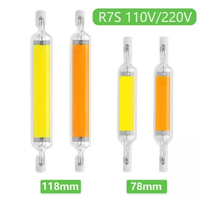 R7s LED Bulb 78mm 118mm Ceramic Glass Tube Light COB  7W 12W 15W 25W 220V/110V • $4.99