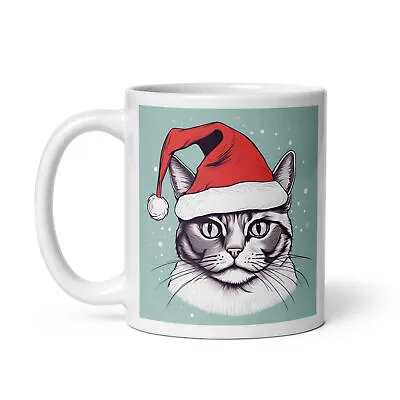 Meowy Catmas Mug | Christmas Mug | Coffee Cat Mug | 11 Oz / 325 Ml • $18