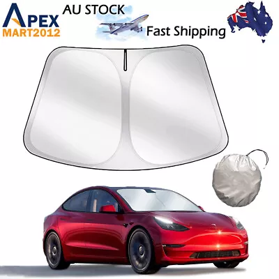 For Tesla Model 3/Y Foldable Windshield Sun Shade Front Window UV Blocking Visor • $17.99