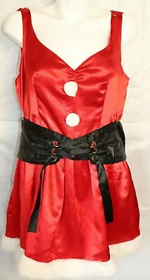 Womans Mrs Claus Halloween Costume Dress Size M Red Christmas Dress Cosplay ** • $10