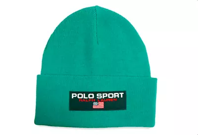 Polo Ralph Lauren Sport Knit Beanie Cuffed Winter Hat Mens Womens Green NEW $52 • $24.99