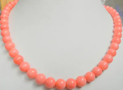 Beautiful Natural 8mm Pink Coral Round Gemstone Beads Jewelry Necklace 18  AAA • $7.18