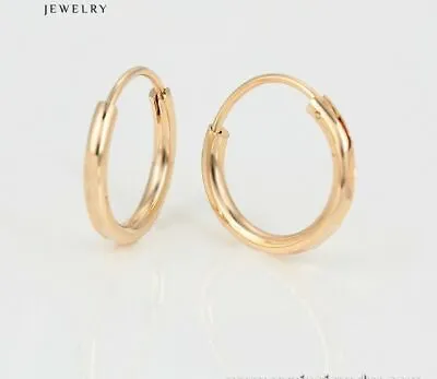 9ct 9K Yellow Gold Plated Men Girls Stunning Small Hoop Earrings .15mm1133  UK • £7.99