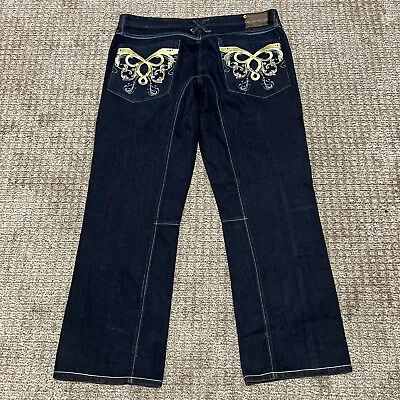 Artful Dodger Men Jeans Blue Size 42 Embroidered Back Pockets Baggy • $89.95
