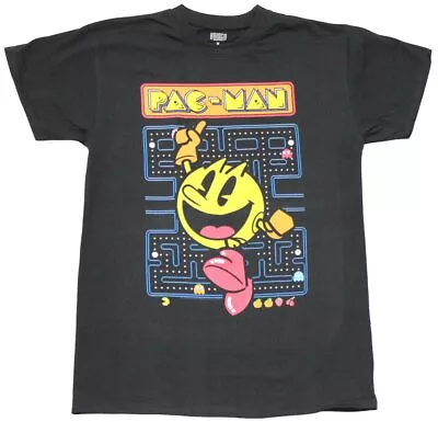 Pac-Man New Adult T-Shirt - Giant Pac-Man Jumping Over Game Screen • $26.98