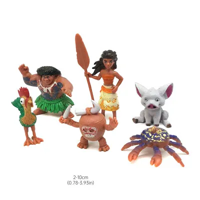 6pcs Moana PVC Action Figures Cake Topper Decor Figurines Kid Play Set Toy Doll • £10.99
