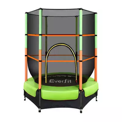 $104.42 • Buy Everfit Trampoline 4.5FT Kids Trampolines Cover Safety Net Pad Ladder Gift Green