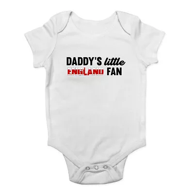 Daddy's Little England Fan Baby Grow Vest Bodysuit Boys Girls • £5.99