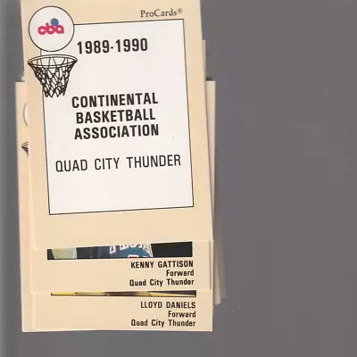 1989-90 ProCards CBA Quad City Thunder TEAM SET  W/LLOYD DANIELS  KENNY GATTISON • $8