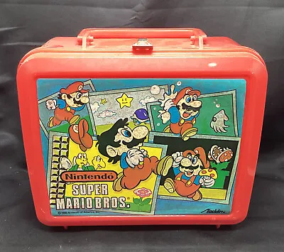 Vintage 1988 Super Mario Bros Nintendo Plastic Lunchbox 80s Original - ALADDIN • $27.50