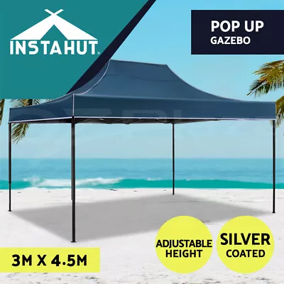 $148.95 • Buy Instahut Gazebo Pop Up Marquee 3x4.5 Outdoor Tent Folding Wedding Gazebos Navy